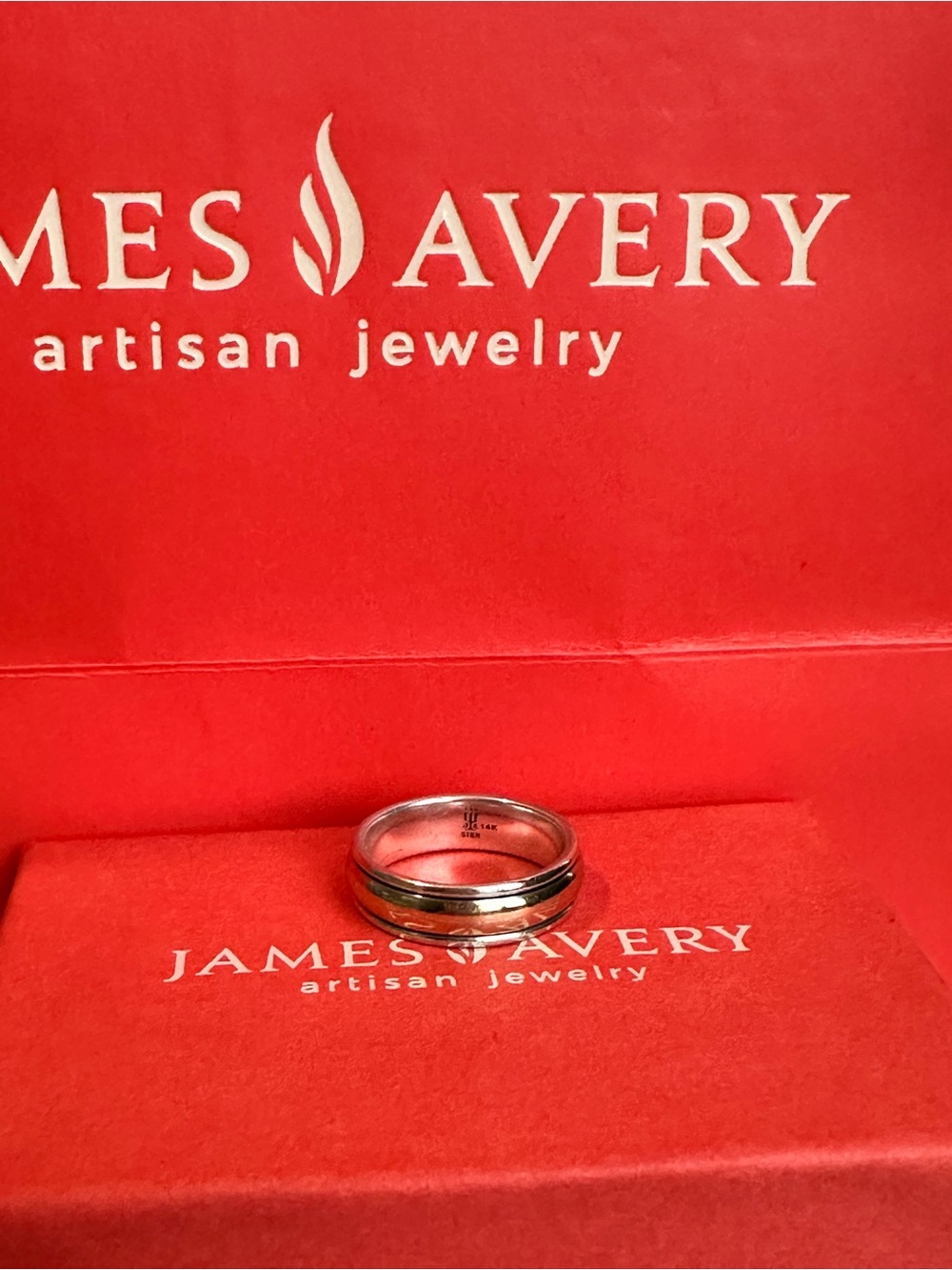 James Avery simplicity wedding gold and silver band